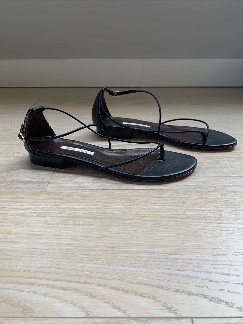 Emme Parsons Black String Strappy Sandal NWT Size 41 IT - Picture 2 of 8